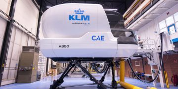 KLM pone en servicio el primer simulador del A350 en los Países Bajos. Fuente: KLM