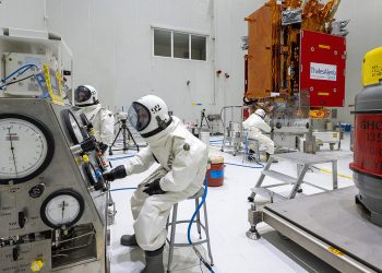 Sentinel-1D, listo para su encapsulación y lanzamiento a bordo del Ariane 6. Fuente: ESA