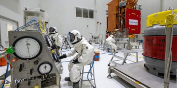 Sentinel-1D, listo para su encapsulación y lanzamiento a bordo del Ariane 6. Fuente: ESA
