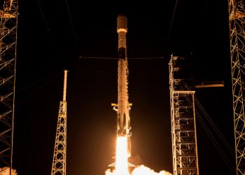 Un Falcon 9 de SpaceX lanzó la misión KF-03 de Amazon con 24 satélites Kuiper. Fuente: SpaceX