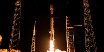 Un Falcon 9 de SpaceX lanzó la misión KF-03 de Amazon con 24 satélites Kuiper. Fuente: SpaceX