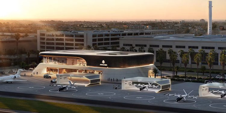 Archer adquirirá el aeropuerto Hawthorne en Los Ángeles como centro de su red de taxis aéreos. Fuente: Archer