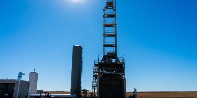 Banco de pruebas de la fase alfa en las instalaciones de Firefly en Texas. Fuente: Firefly