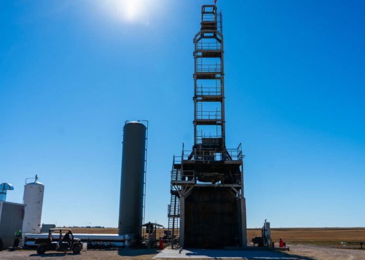 Banco de pruebas de la fase alfa en las instalaciones de Firefly en Texas. Fuente: Firefly