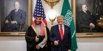 Donald Trump y el príncipe heredero y primer ministro del Reino de Arabia Saudita, Mohammed bin Salman. Fuente: Casa Blanca