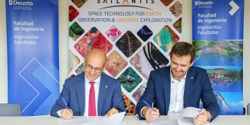 Firma de la creación del Aula SATLANTIS-DEUSTO. Fuente: Satlantis