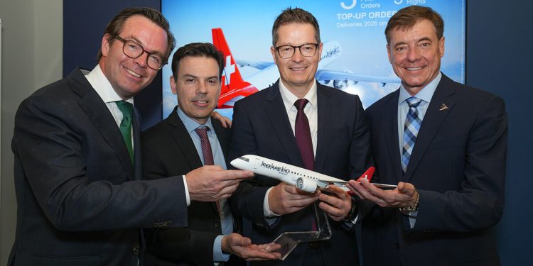 Helvetic Airways amplía su flota de Embraer con un nuevo pedido de hasta ocho aviones E195-E2. Fuente: Embraer