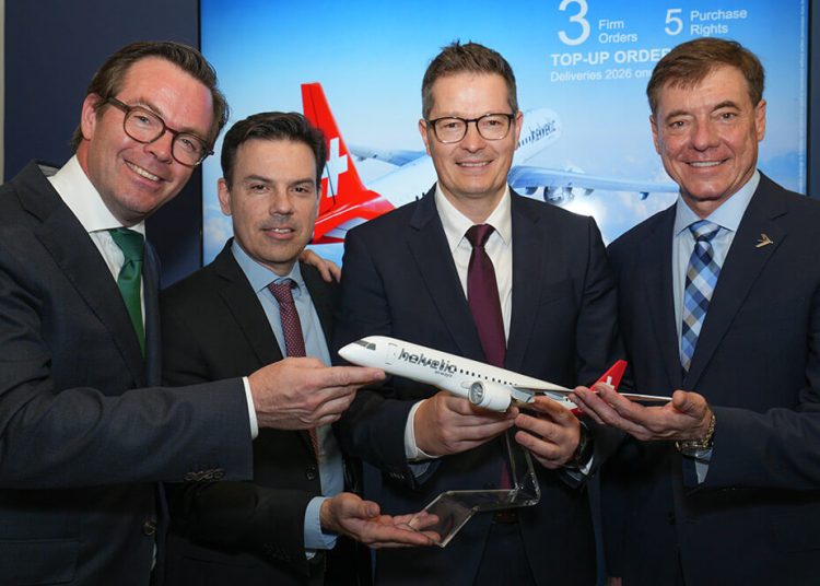 Helvetic Airways amplía su flota de Embraer con un nuevo pedido de hasta ocho aviones E195-E2. Fuente: Embraer