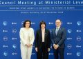 La ministra de Ciencia, Innovación y Universidades, Diana Morant, durante su asistencia al Consejo Ministerial de la ESA. Fuente: Ministerio de Ciencia