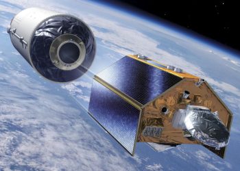 Vista artística de Copernicus Sentinel-6B siendo puesto en órbita por un cohete Falcon 9. Fuente: ESA