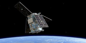Satélite HydroGNSS de la Agencia Espacial Europea (ESA). Fuente: ESA/SpaceX