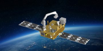 Carga útil del sistema robótico de la Misión FFR a bordo de la nave espacial Astro Digital. Fuente: Nasa/ Motiv Space Systems