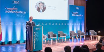 El presidente de TEDAE, Ricardo Martí Fluxá, en Aeronáutica360. Fuente: TEDAE