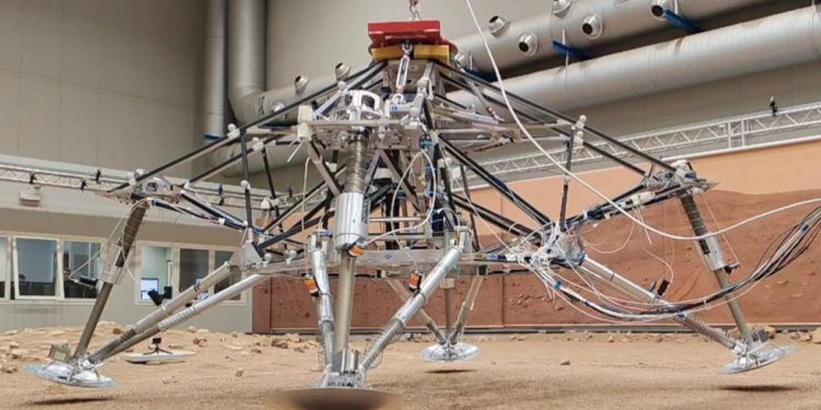 Europa pone a prueba las patas del módulo de descenso de ExoMars. Fuente: ESA