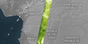 Mapa del carbono forestal de la misión Biomasa de la ESA. Fuente: ESA
