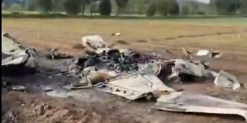 Restos de la avioneta Piper PA-31 que se ha estrellado en Colombia. Fuente: Aviación Civil de Colombia