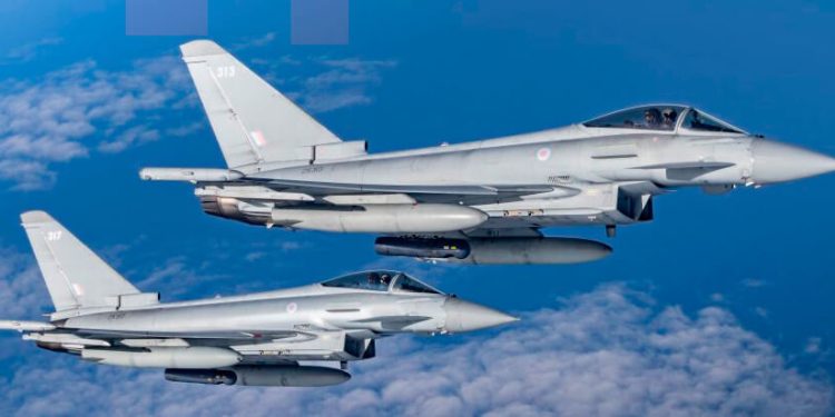 Flota Typhoon de la RAF. Fuente: Ministerio de Defensa de Reino Unido
