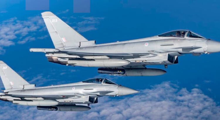 Flota Typhoon de la RAF. Fuente: Ministerio de Defensa de Reino Unido