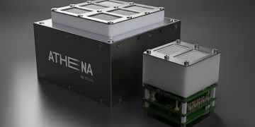 Módulo de ATHENAT NANO, un novedoso sistema de propulsión eléctrica desarrollado por ienai Space. Fuente: FOSSA Systems