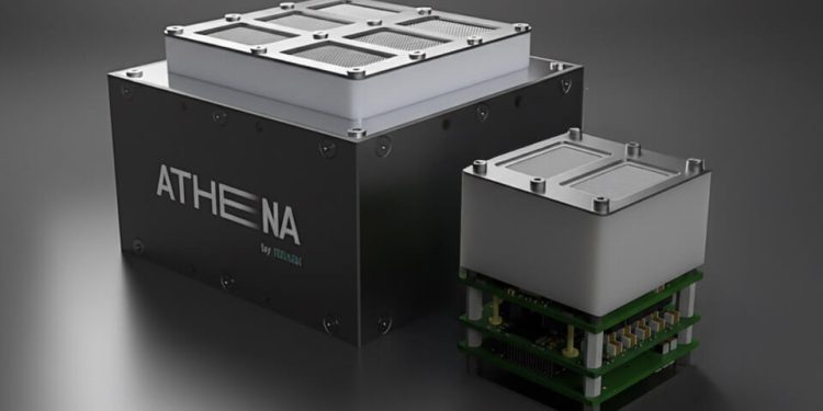 Módulo de ATHENAT NANO, un novedoso sistema de propulsión eléctrica desarrollado por ienai Space. Fuente: FOSSA Systems