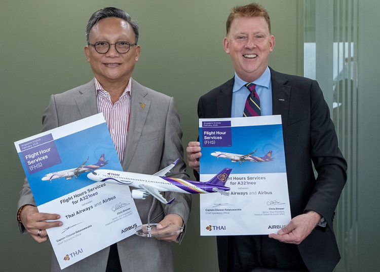 Airbus y Thai Airways amplían el acuerdo de soporte de componentes FHS a la flota A321neo. Fuente: Airbus