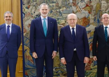 El comisario europeo de Defensa y Espacio, Andrius Kubilius, fue recibido este jueves por el Rey Felipe VI. Fuente: Andrius Kubilius