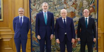 El comisario europeo de Defensa y Espacio, Andrius Kubilius, fue recibido este jueves por el Rey Felipe VI. Fuente: Andrius Kubilius