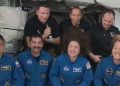 La nave Dragon y los cuatro astronautas llegaron el sábado a la ISS. Fuente: Nasa