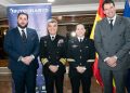 El vicealmirante Javier Roca expone los retos y perspectivas del Mando Conjunto del Ciberespacio ante más de un centenar de autoridades. Fuente: Integrasys