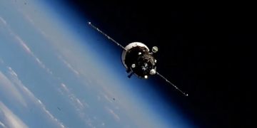 La nave de carga rusa Progress MS-33 se acopló manualmente a la ISS. Fuente: Nasa