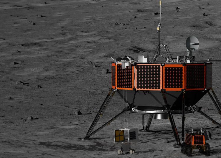 Módulo lunar de mayor carga de Intuitive Machines. Fuente: Intuitive Machines