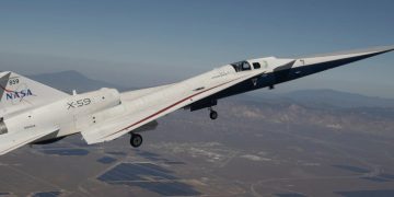 Segundo vuelo del avión supersónico X-59. Fuente: Nasa/Jim Ross