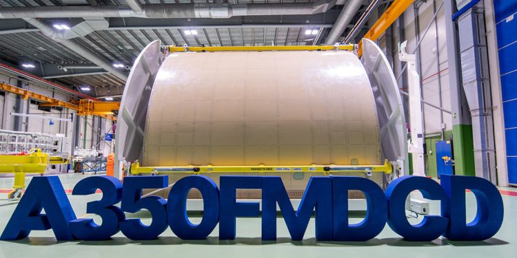 Airbus completa en España la primera puerta de carga del A350F y avanza en el desarrollo de su nuevo carguero. Fuente: Airbus