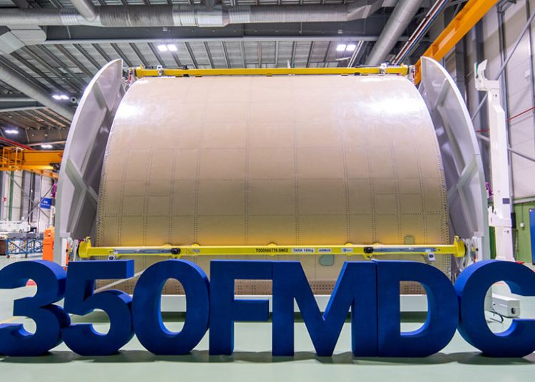 Airbus completa en España la primera puerta de carga del A350F y avanza en el desarrollo de su nuevo carguero. Fuente: Airbus