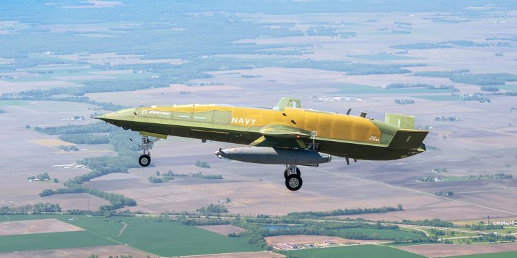 Boeing y la Armada de EEUU realizan con éxito el vuelo de prueba del MQ-25A. Fuente: Boeing.