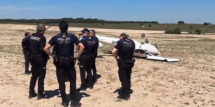 Dos heridos al aterrizar una avioneta en la localidad madrileña de Alcorcón. Fuente: 112 Comunidad de Madrid