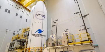 El Ariane 6 se lanzará el próximo jueves con 32 satélites Amazon Leo. Fuente: Arianespace