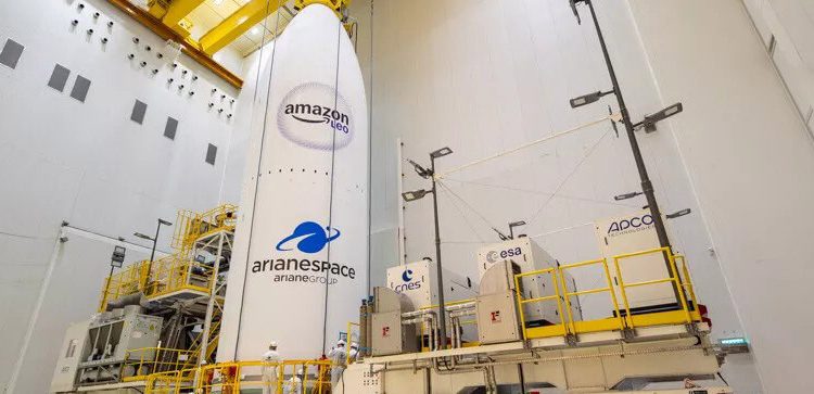 El Ariane 6 se lanzará el próximo jueves con 32 satélites Amazon Leo. Fuente: Arianespace