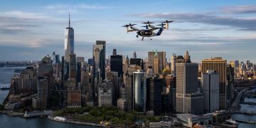 Joby completó el primer vuelo de taxi aéreo punto a punto en Nueva York. Fuente: Joby