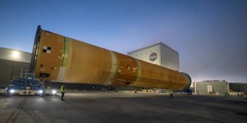 La Nasa presentará el próximo lunes la sección mayor del cohete lunar de Artemisa III. Fuente: Nasa