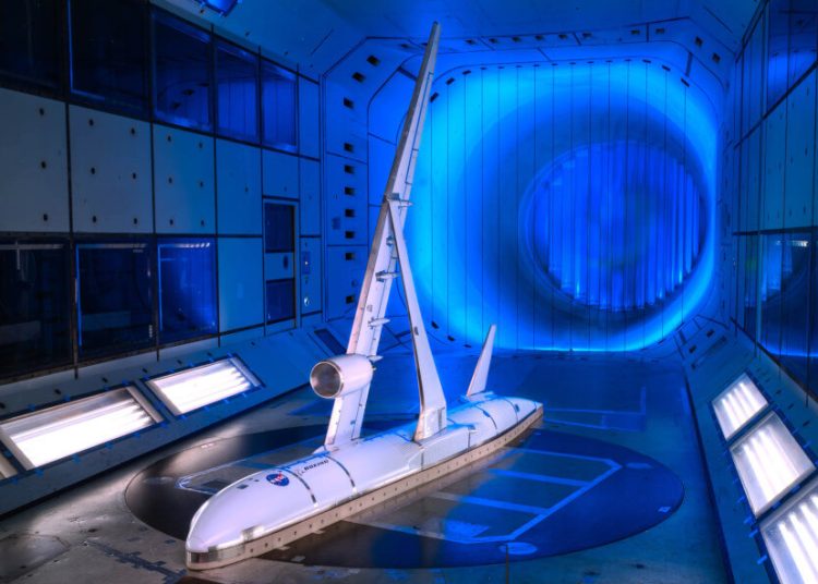 La Nasa y Boeing avanzan en la investigación de alas con refuerzos de celosía en fase de pruebas. Fuente: Nasa/QinetiQ