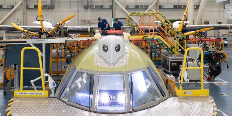 Airbus avanza en Sevilla la producción del primer avión C295 MPA para el Ejército del Aire y del Espacio. Fuente: Airbus