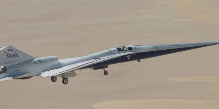 El X-59 de la Nasa. Fuente: Nasa/Jim Ross