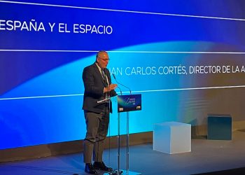 Juan Carlos Cortés, durante la inauguración del congreso. Fuente Actualidad Aeroespacial.
