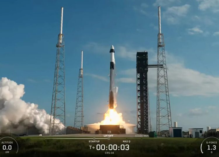 La nave Dragon de SpaceX llegó a la ISS para reabastecer a la tripulación de la Expedición 74. Fuente: Nasa
