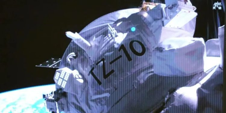 La nave de carga Tianzhou-10 se acopló a la estación espacial china Tiangong. Fuente: CASC/Gu Hangyu, Ma Xiao