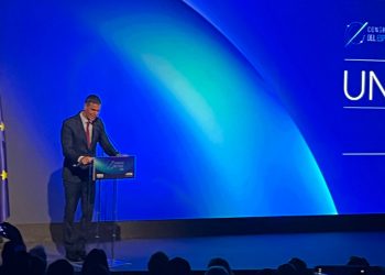 Pedro Sánchez en el Congreso del Espacio. Fuente: Actualidad Aeroespacial.