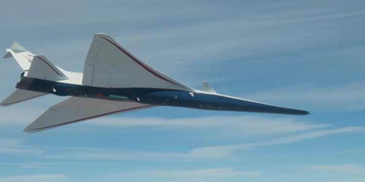 Primeras maniobras de prueba de vuelo del X-59 de la Nasa. Fuente: Nasa/ Lori Losey