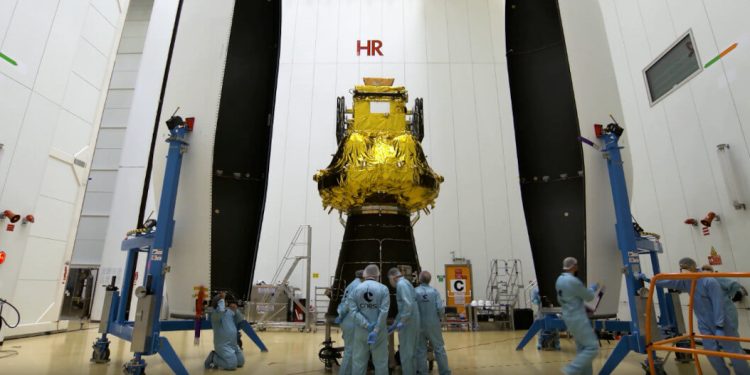 Todo dispuesto en Kourou para el lanzamiento de la misión Smile de la ESA. Fuente: ESA