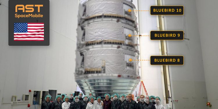 AST SpaceMobile anuncia el lanzamiento de los nuevos satélites BlueBird a bordo de un Falcon 9 el próximo día 17. Fuente: AST SpaceMobile